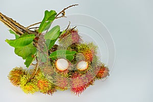 Rambutan , red hairy skin sweet