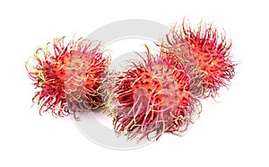 Rambutan sweet fruit isolated on white background