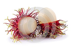 Rambutan sweet fruit isolated over white background