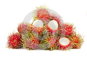 Rambutans fruit isolated on white