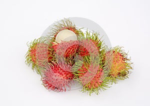 Rambutans isolated on the white background