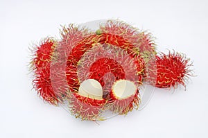 Rambutans isolated on the white background