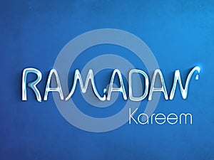 Ramdan Kareem text on blue background