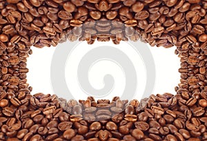 Rame of grains of black coffee photo