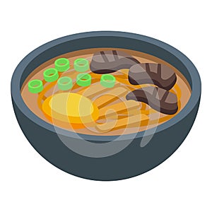 Ramen icon isometric vector. Asian food