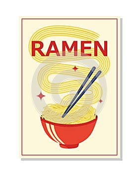 Ramen japanese food poster design.