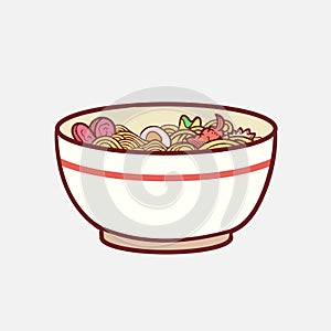 Ramen noodle illustration