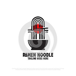 Ramen noodle logo design vector,food and beverages logo icon vector illustration, best for japanese restaurant logo idea