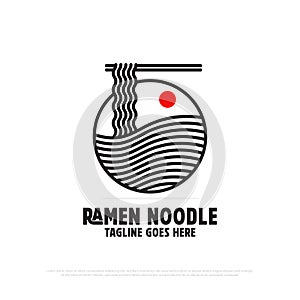 Ramen noodle logo design vector,food and beverages logo icon vector illustration, best for japanese restaurant logo idea