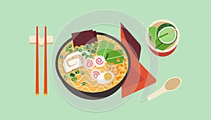 ramen noodle vector food