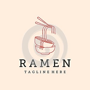 ramen noodles line art logo