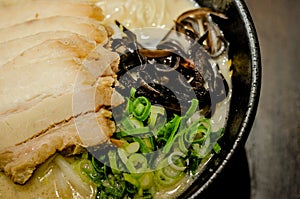 Ramen noodles in shoyu soup, Ramen Japanese food very popular in asia