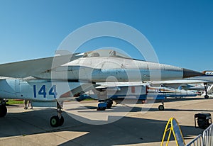 `RAMENSKOE` AIRFIELD ZHUKOVSKY, RUSSIA -AUGUST 30, 2019: MAKS 2019 INTERNATIONAL AVIATION AND SPACE SALON.