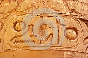 Ramesses II cartouche in temple of karnak luxor
