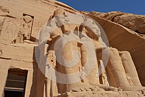 Ramesses II sits at Abu Simbel