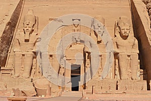 Ramesses II sits at Abu Simbel