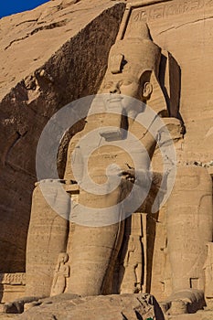 Ramesses II statue at the Great Temple of Ramesses II in Abu Simbel, Egy