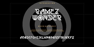 Ramez Wonder font Alphabet vector illustrations