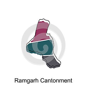 Ramgarh Cantonment City of India Country map vector illustration design template, vector with outline graphic sketch style on