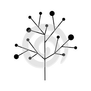 Ramifications tree with stem and branches