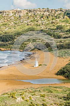 Ramla Beach on the northern side of Gozo, Malta