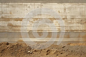 Rammed earth wall, sturdy with natural earth tone layers