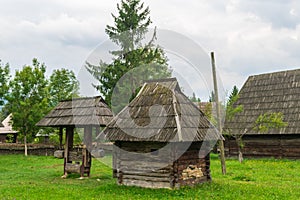 The rammer oil press, Maramures Village Museum, Romania