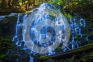 Ramona Waterfalls In Mt. Hood National Forest.