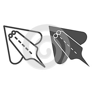 Ramp fish line and glyph icon. Electric stingray vector illustration isolated on white. Wildlife outline style design