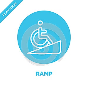 ramp icon vector from accessibility collection. Thin line ramp outline icon vector  illustration. Linear symbol for use on web and