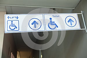 Ramp way for disable sign