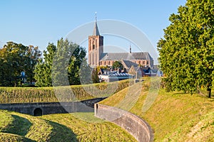 Rampart and church of Naarden, Netherlands photo