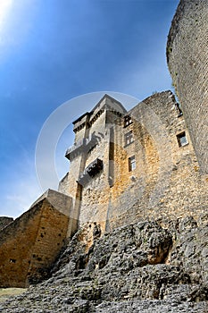 The ramparts of castelnaud castle in the Perigord in France