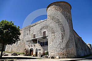 Ramparts and corner tower of La Cavalerie, former commandery of the Templars
