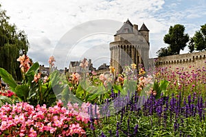 Ramparts and garden at Vannes, Brittany, France