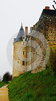 Ramparts of the medieval castle of Sainte-Suzanne-et-Chammes in the Erve valley in Mayenne France
