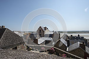 Ramparts in Mont Saint Michel, France photo