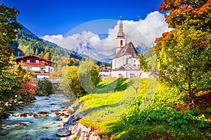 Ramsau, Germany - Autumn landscape in Berchtesgaden, Bavaria