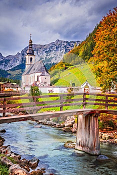 Ramsau, Germany. Beautiful landscape of Berchtesgaden, autumn in Bavaria