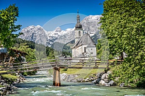 Ramsau mountain village, Berchtesgadener Land, Bavaria, Germany photo