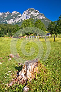 Ramsau valley in Berchtesgaden Alpine region landscape view