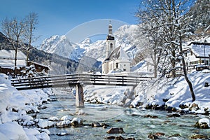 Ramsau in winter, Berchtesgadener Land, Bavaria, Germany