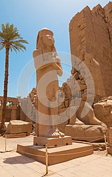 Ramses's II statue with wife Nefertari in the Karnaksky temple