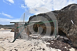 Ramshackle Shade Shelter on Andicuri Beach in Aruba