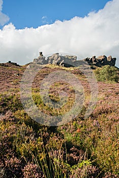 Ramshaw rocks in the Staffordshire moorlands on a sunny day