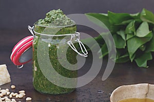 Ramson pesto in jar