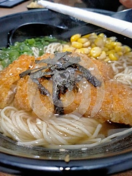 the ramyun noodle with katsu