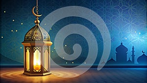 Ramzan arabic islamic pattern background with lamp