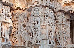 Ranakpur Jain temple in Rajasthan state, India