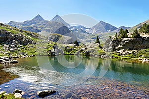 Ranas Lake in Tena Valley in The Pyrenees, Huesca, Spain.